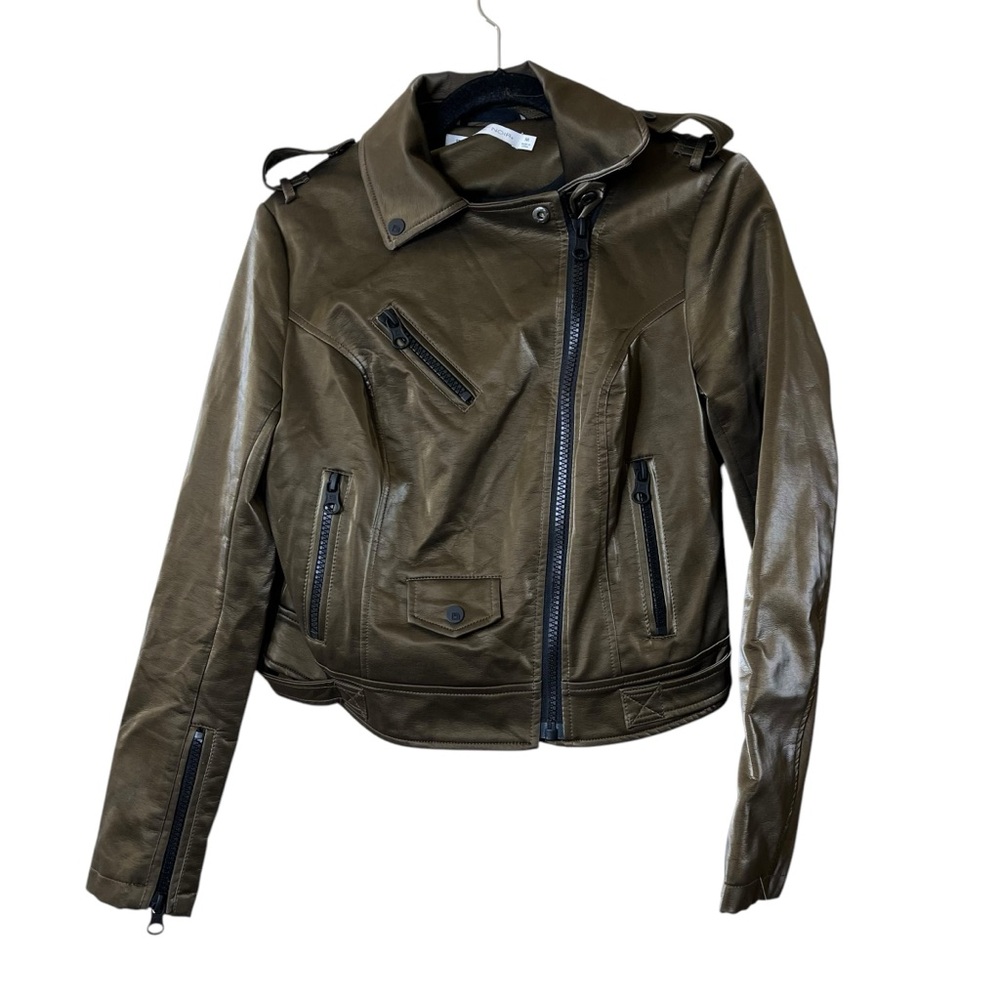 Blanc Noir Women's Faux Leather Moto Jacket Sz M
